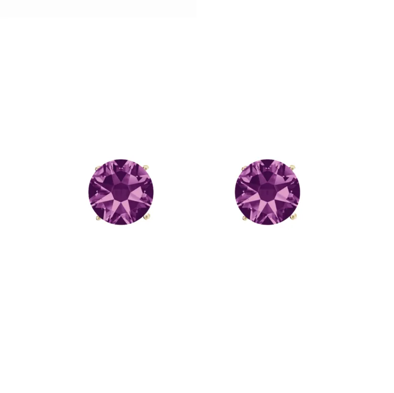 callura Timeless Goldtone Stainless Steel & Cubic Zirconia Birthstone Solitaire Stud Earrings – February Amethyst sold by Zulily