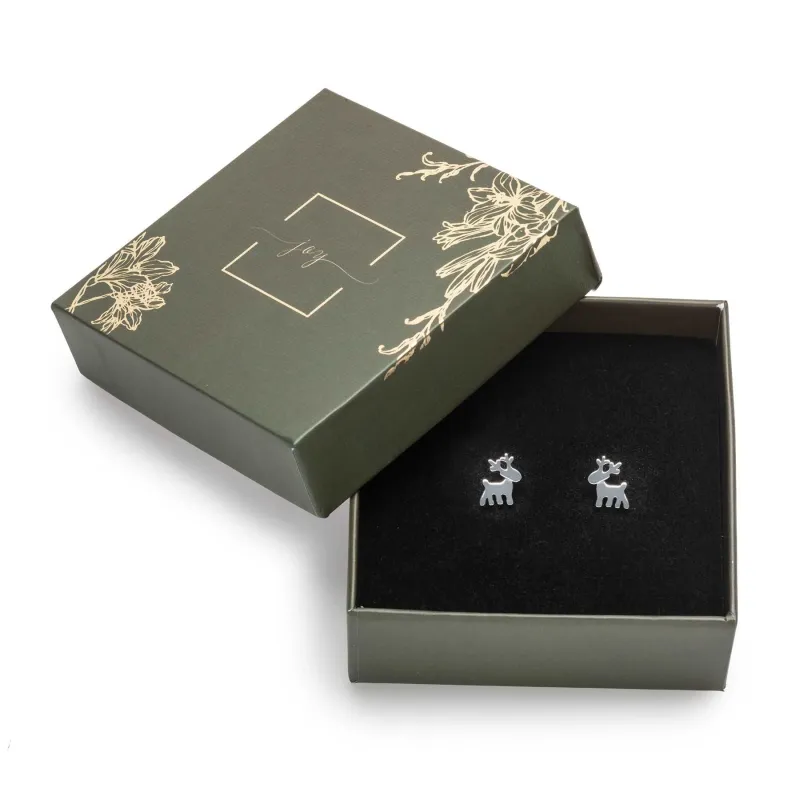 callura Holiday Gift Box with Deer Swarovski Crystal Stud Earrings sold by Zulily