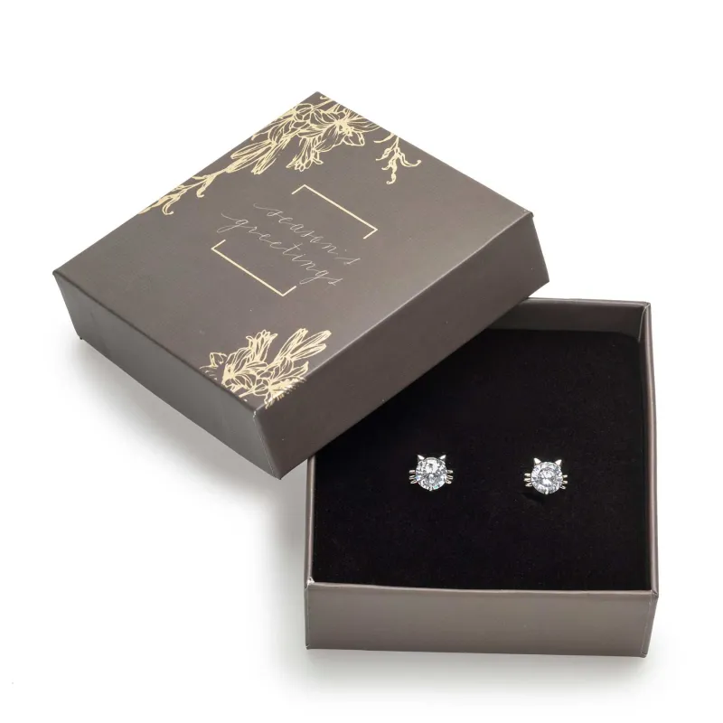 callura Holiday Gift Box with Cat Swarovski Crystal Stud Earrings sold by Zulily