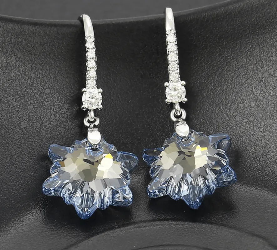 callura Limited Edition Crystal Blue Shade Snowflake Drop Earrings with Swarovski Crystals sold by Zulily