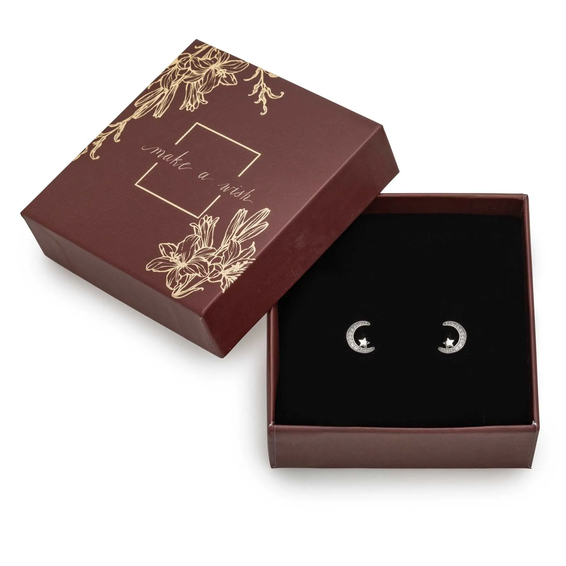 callura Holiday Gift Box with Moon & Star Swarovski Crystal Stud Earrings sold by Zulily product image thumbnail 2