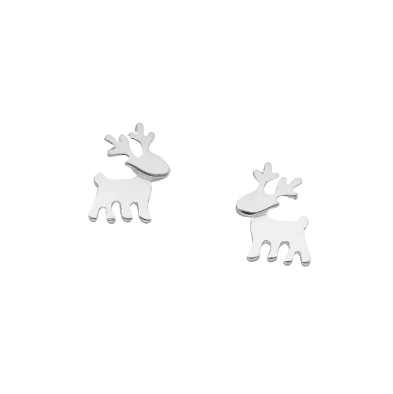 Ag Sterling Reindeer Stud Earrings sold by Zulily