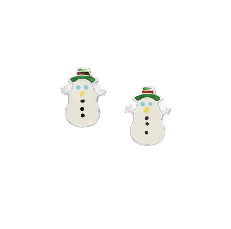 Ag Sterling White Snowman Stud Earrings sold by Zulily