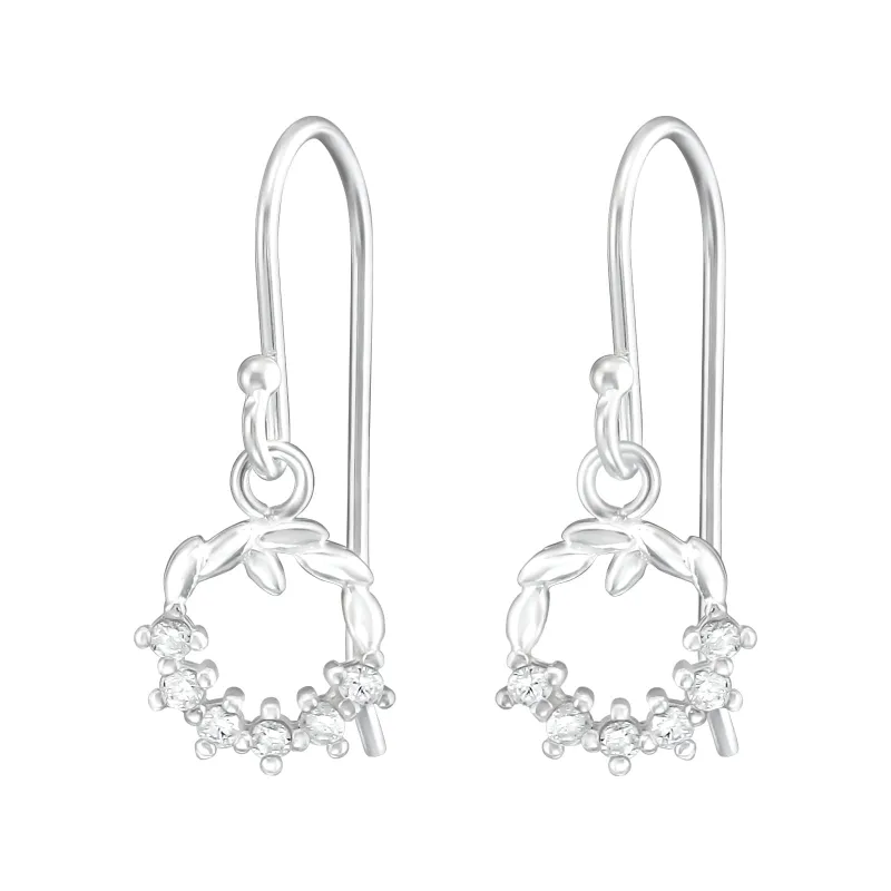 Ag Sterling Cubic Zirconia Wreath Threader Earrings sold by Zulily
