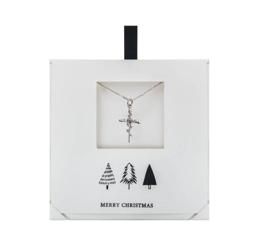 Ag Sterling Cross Rose Pendant Necklace on Holiday Card sold by Zulily