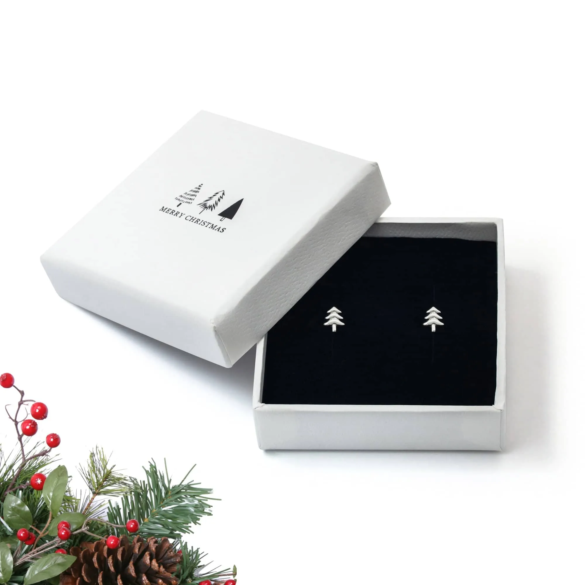 Ag Sterling Christmas Tree Stud Earrings sold by Zulily