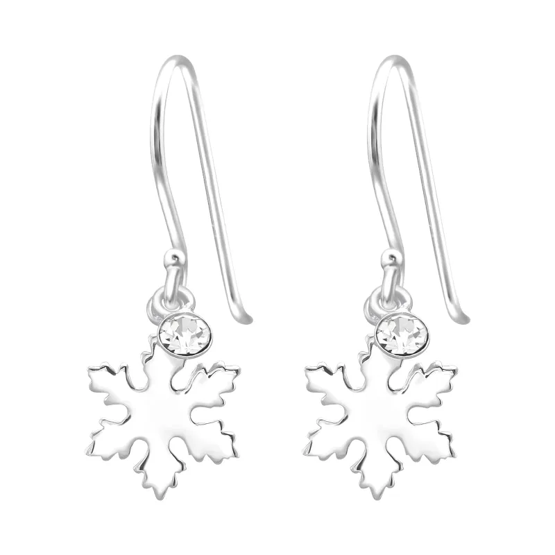 Ag Sterling Cubic Zirconia Snowflake Drop Earrings sold by Zulily