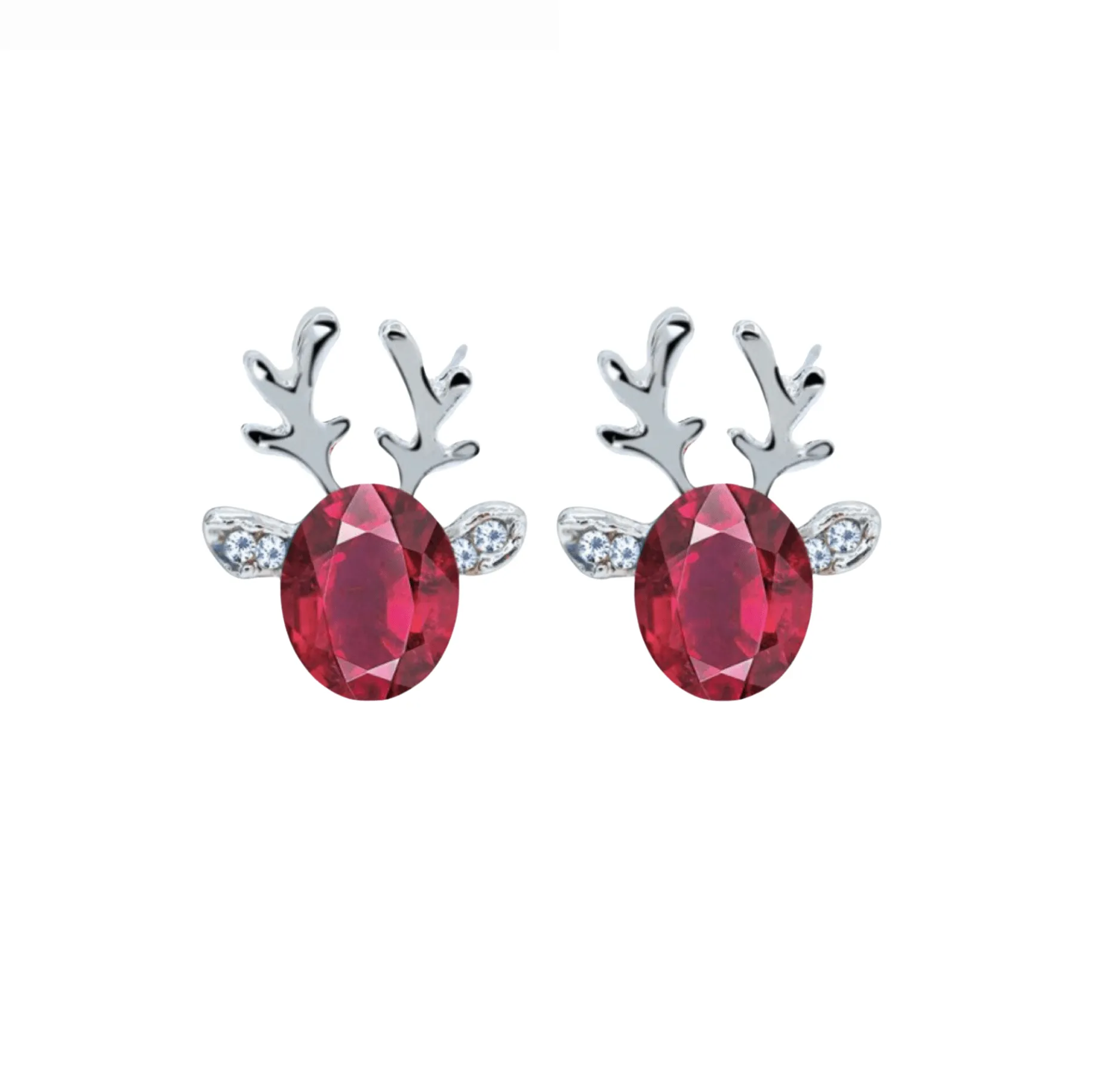 Don’t AsK Red Crystal Deer Stud Earrings – Festive Holiday Jewellery for Women sold by Zulily