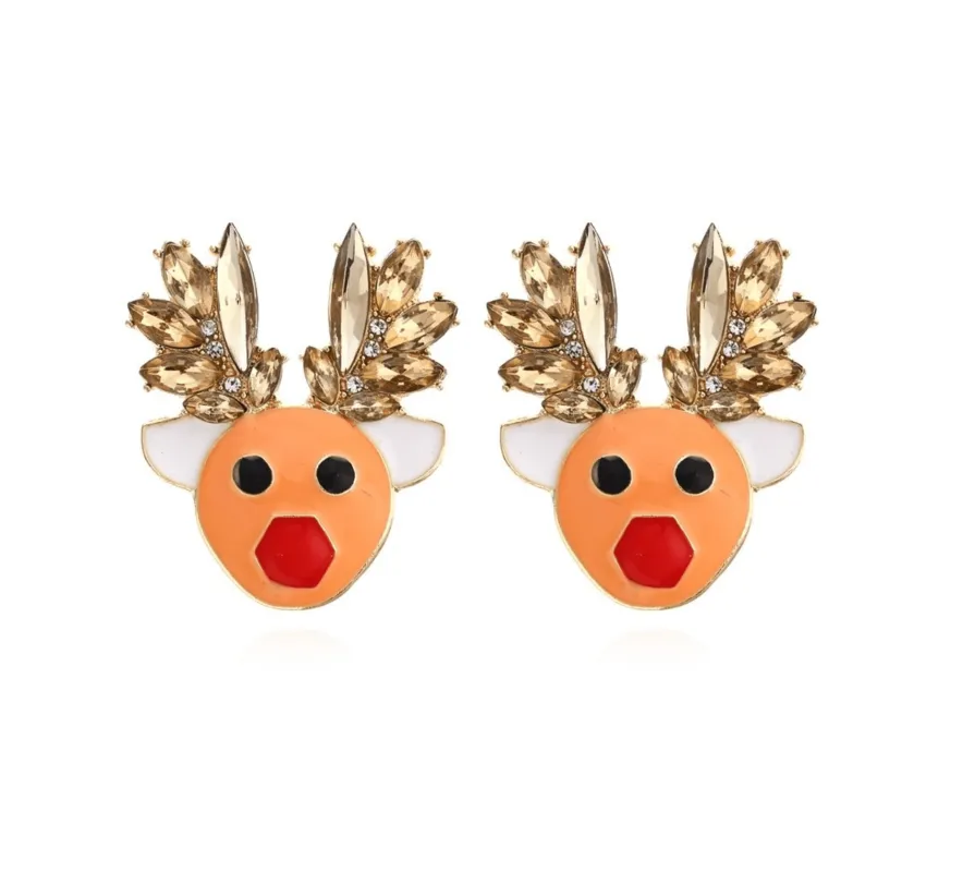 Don’t AsK Crystal Brown Reindeer Stud Earrings – Festive Holiday Jewellery for Women sold by Zulily