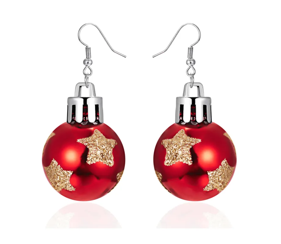 Don’t AsK Red Gold Star Ornament Drop Earrings – Festive Holiday Jewellery for Women sold by Zulily