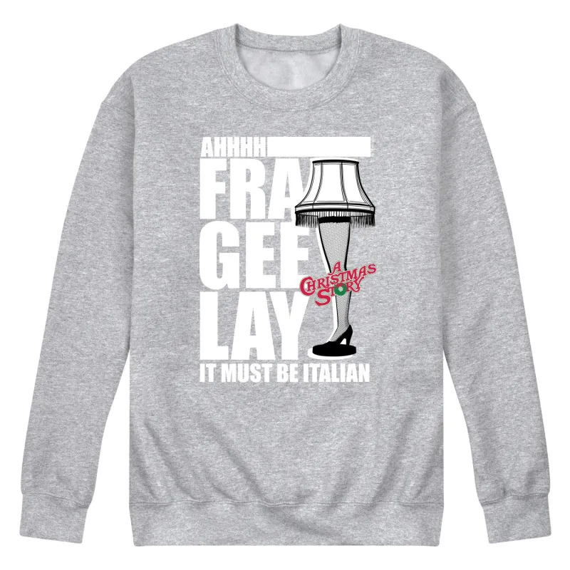 A Christmas Story - Ahhh Fra Gee Lay Must Be Italian - Men's Crew Neck Fleece Pullover sold by Zulily