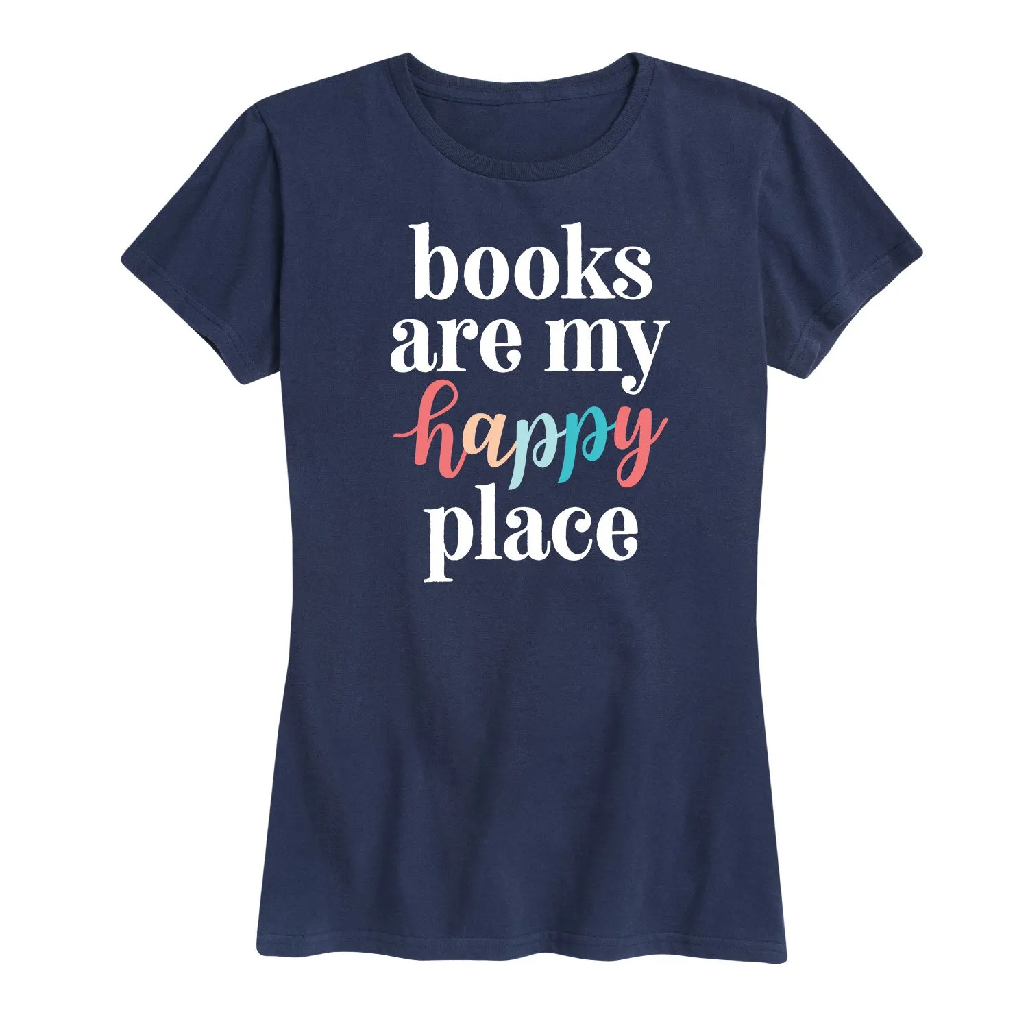 Instant Message - Books Are My Happy Place - Women's Short Sleeve Graphic T-Shirt sold by Zulily product image thumbnail 2