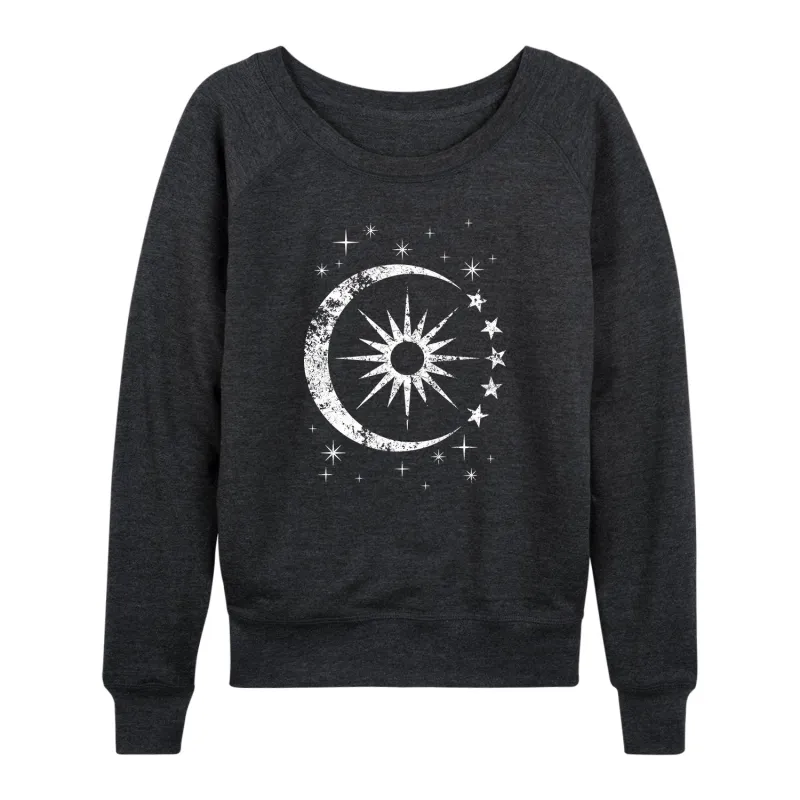 Instant Message - Celestial Sun Moon Scene - Women's French Terry Long Sleeve Pullover sold by Zulily