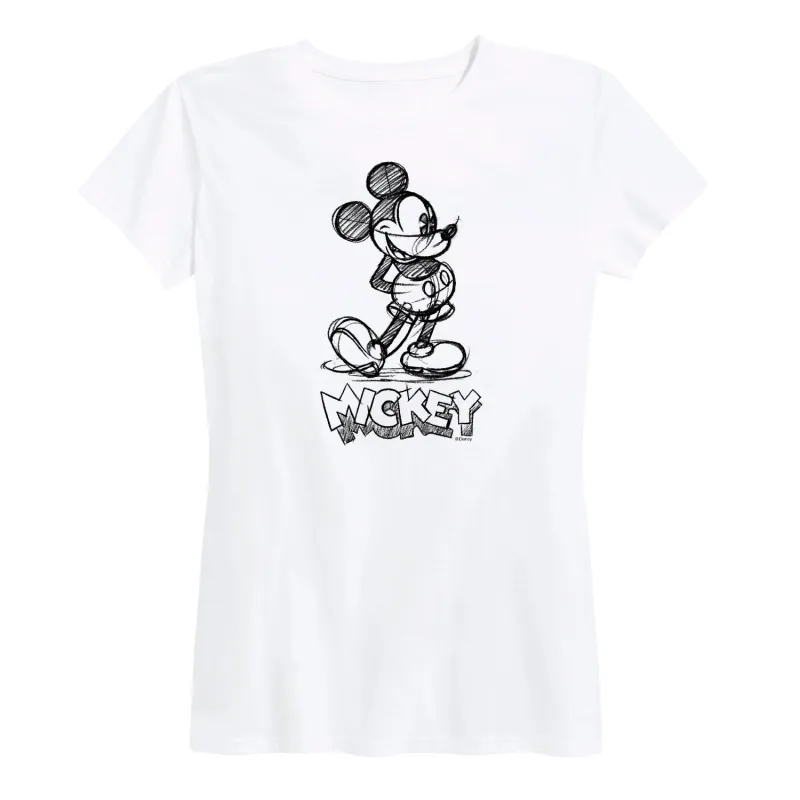 Mickey & Friends - Mickey Sketch - Women's Short Sleeve Graphic T-Shirt sold by Zulily