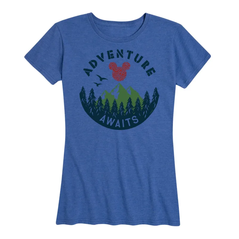 Mickey & Friends - Adventure Awaits - Women's Short Sleeve Graphic T-Shirt sold by Zulily