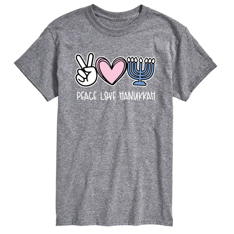 Instant Message - Peace Love Hanukkah - Men's Short Sleeve Graphic T-shirt sold by Zulily