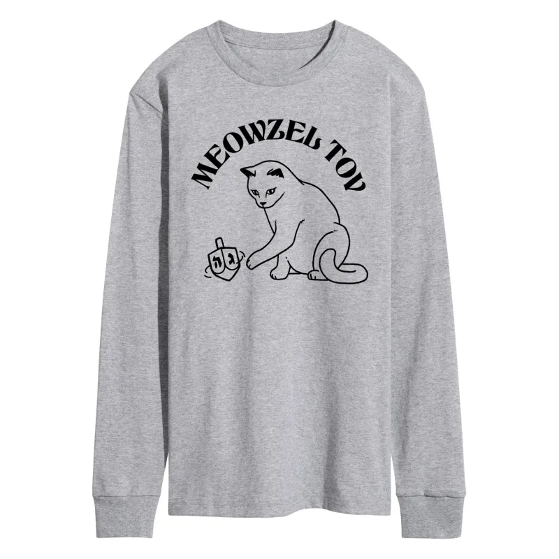 Instant Message - Meowzel tov - Men's Long Sleeve Graphic T-shirt sold by Zulily