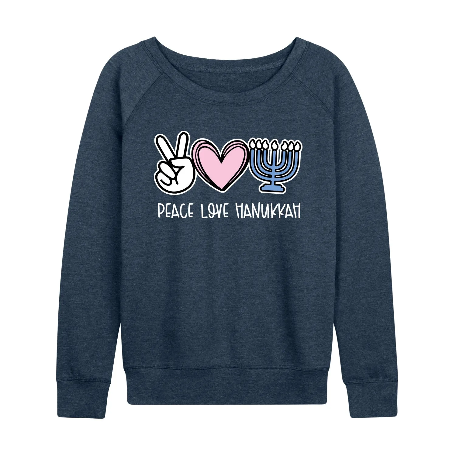 Instant Message - Peace Love Hanukkah - Women's French Terry Long Sleeve Pullover sold by Zulily product image thumbnail 3