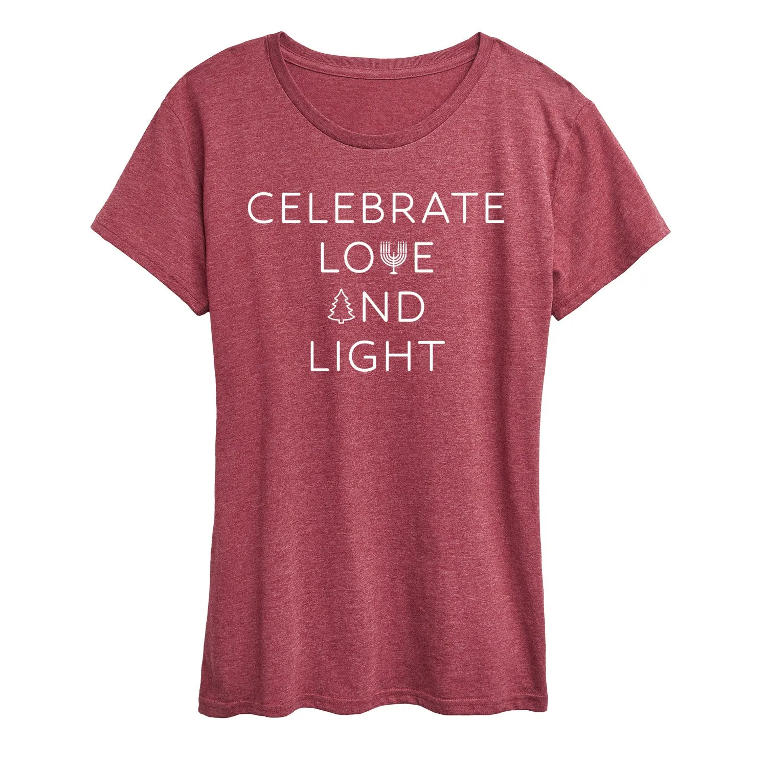 Instant Message - Celebrate Love And Light - Women's Short Sleeve Graphic T-shirt sold by Zulily product image thumbnail 4