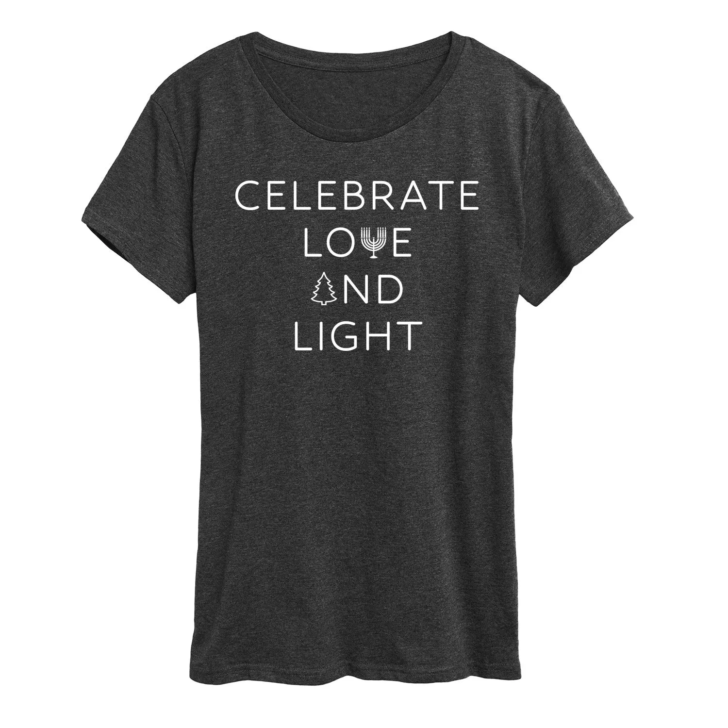 Instant Message - Celebrate Love And Light - Women's Short Sleeve Graphic T-shirt sold by Zulily product image thumbnail 3