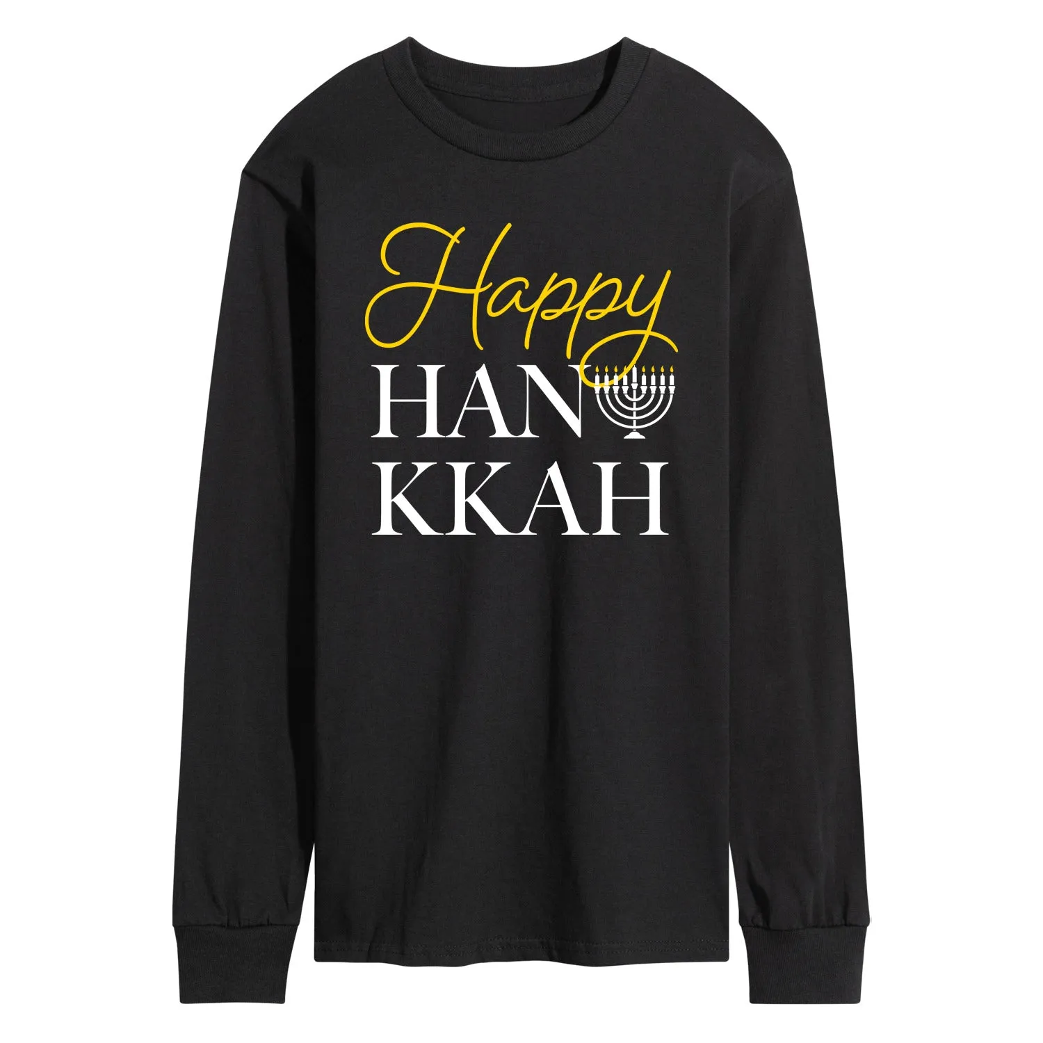 Instant Message - Happy Hanukkah - Men's Long Sleeve Graphic T-shirt sold by Zulily product image thumbnail 2