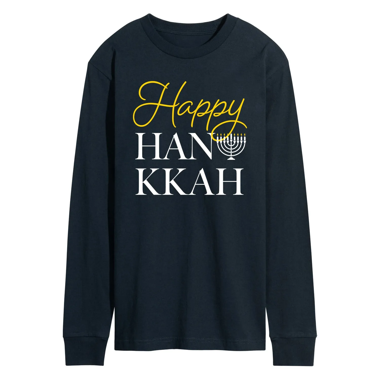 Instant Message - Happy Hanukkah - Men's Long Sleeve Graphic T-shirt sold by Zulily product image thumbnail 3