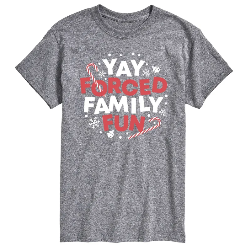 Instant Message - Yay Forced Family Fun - Men's Short Sleeve Graphic T-Shirt sold by Zulily