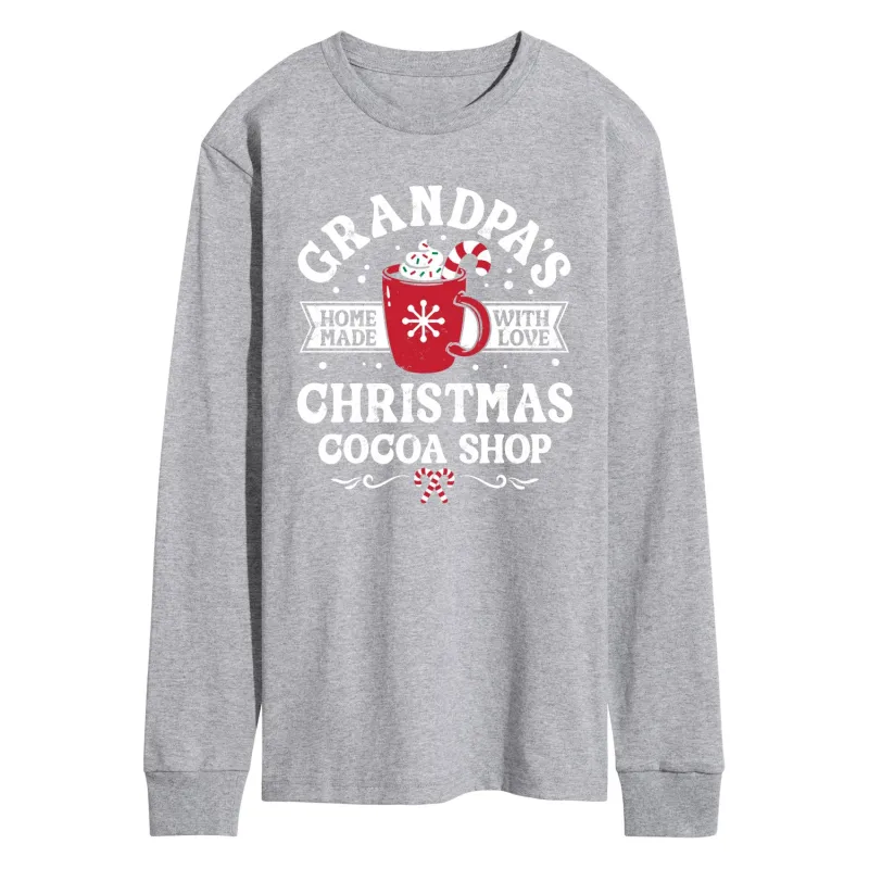 Instant Message - Grandpas Christmas Cocoa Shop - Men's Long Sleeve Graphic T-Shirt sold by Zulily