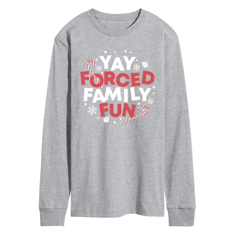 Instant Message - Yay Forced Family Fun - Men's Long Sleeve Graphic T-Shirt sold by Zulily