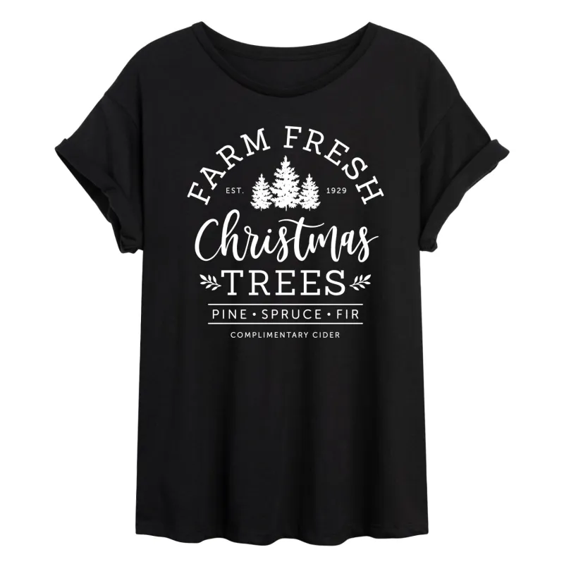 Instant Message - Farm Fresh Christmas Trees - Womens Graphic T-shirt sold by Zulily
