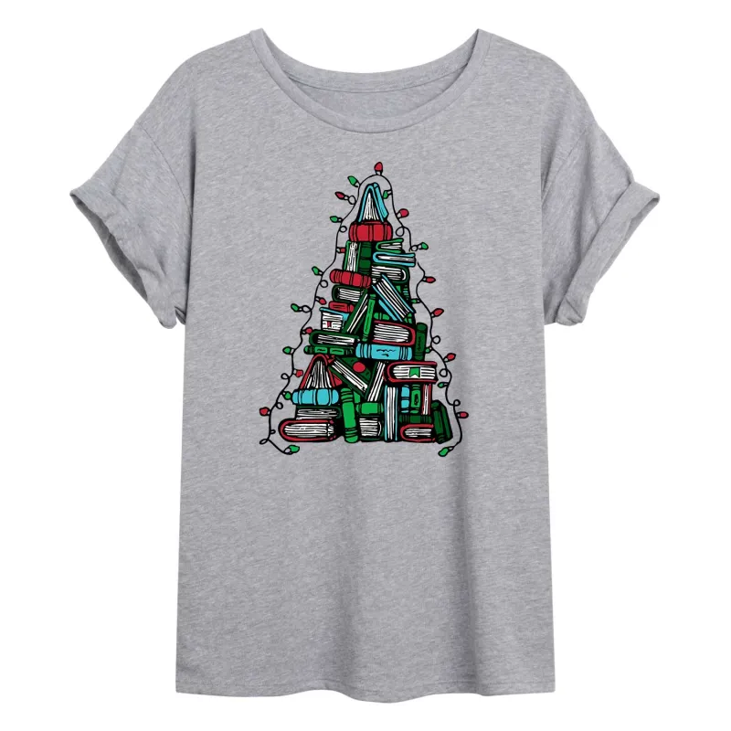 Instant Message - Book Christmas Tree - Womens Graphic T-shirt sold by Zulily