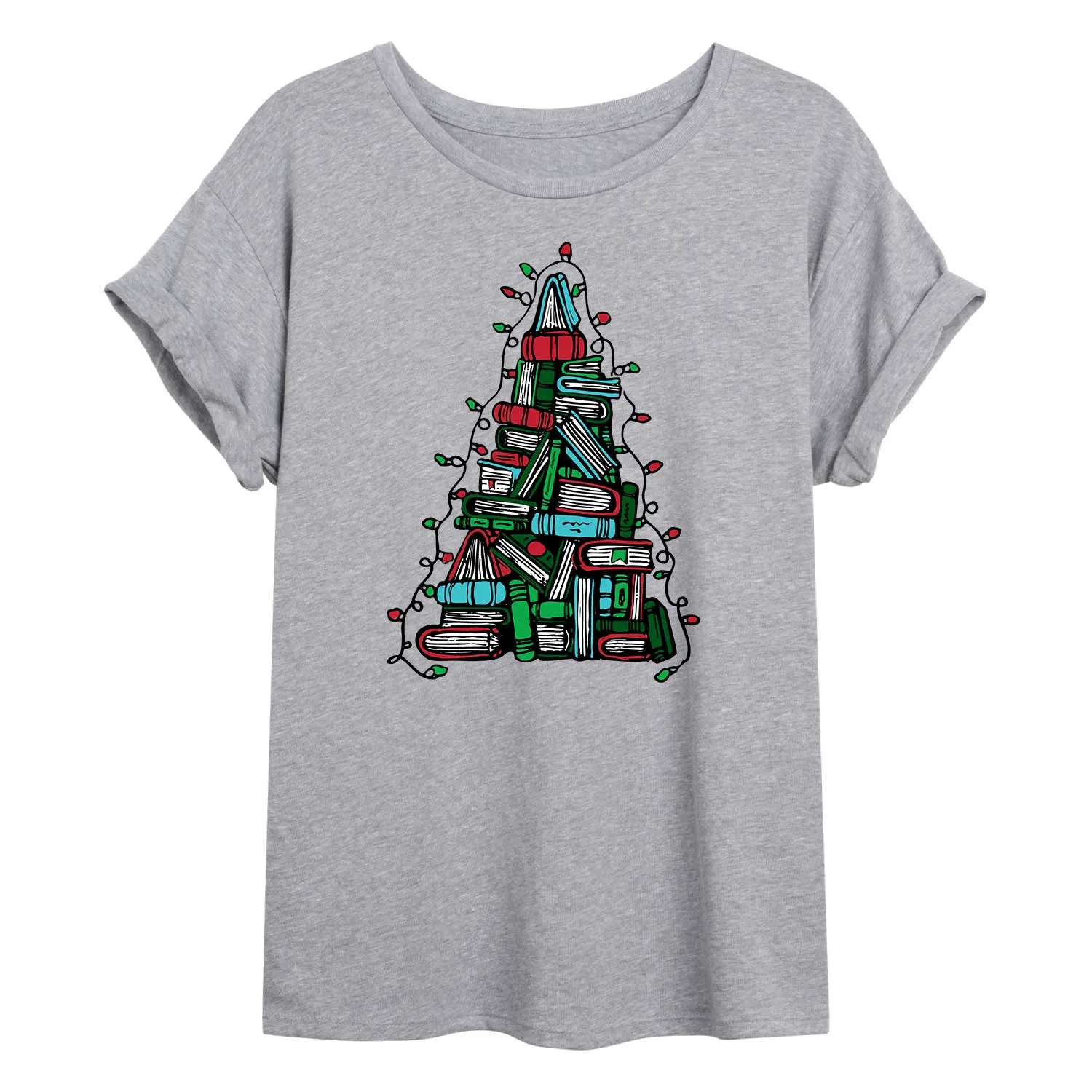Instant Message - Book Christmas Tree - Womens Graphic T-shirt sold by Zulily