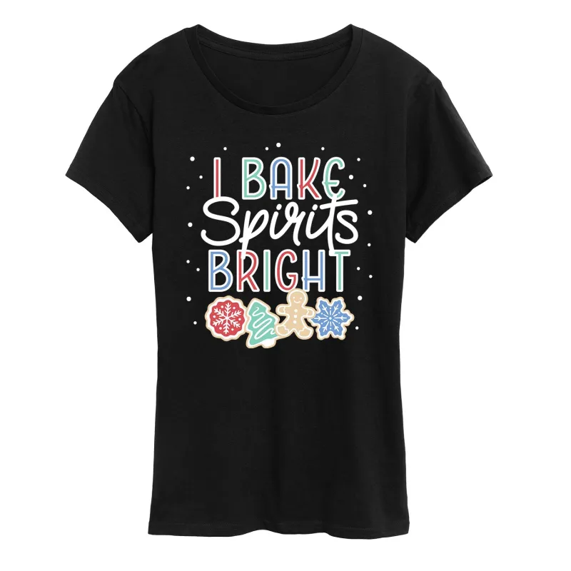 Instant Message - I Bake Spirits Bright - Women's Short Sleeve Graphic T-shirt sold by Zulily