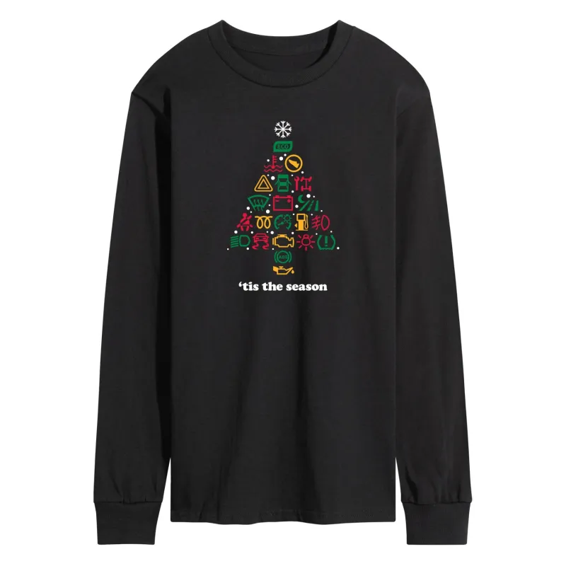 Instant Message - Car Dashboard Christmas Tree - Men's Long Sleeve Graphic T-shirt sold by Zulily