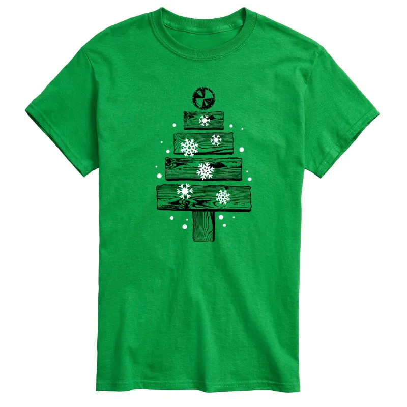 Instant Message - Wood Planks Christmas Tree - Men's Short Sleeve Graphic T-shirt sold by Zulily