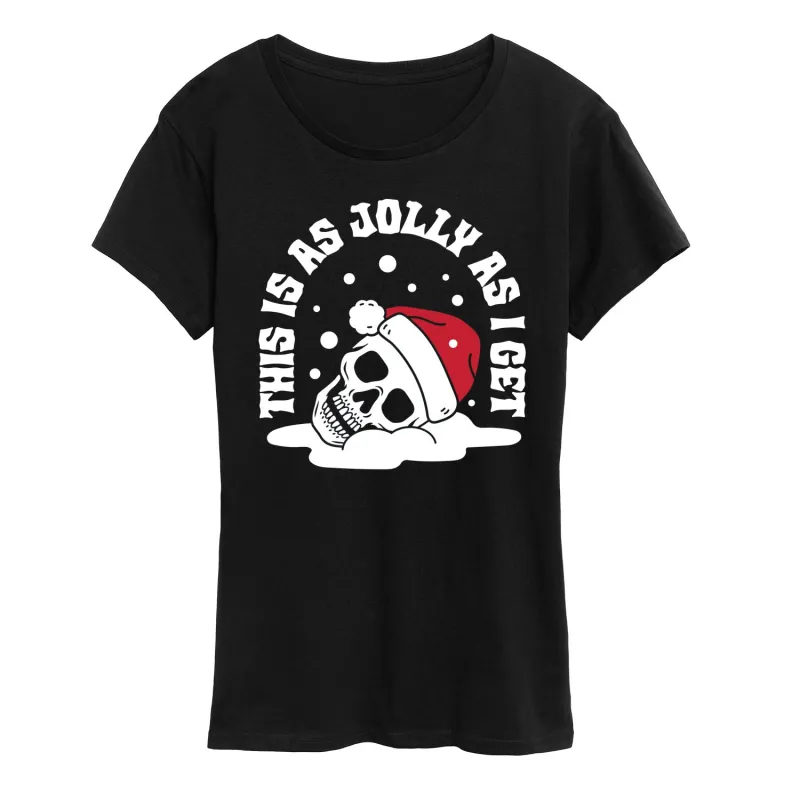 Instant Message - Skeleton Jolly As I Get - Women's Short Sleeve Graphic T-shirt made by Zulily