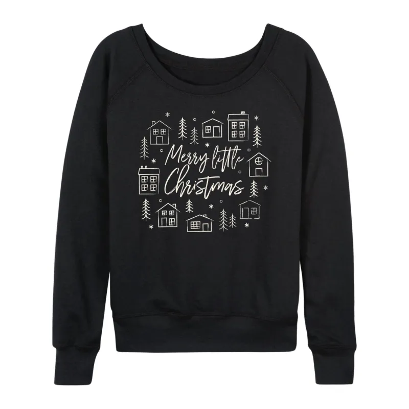 Instant Message - Merry Little Christmas - Women's French Terry Long Sleeve Pullover sold by Zulily