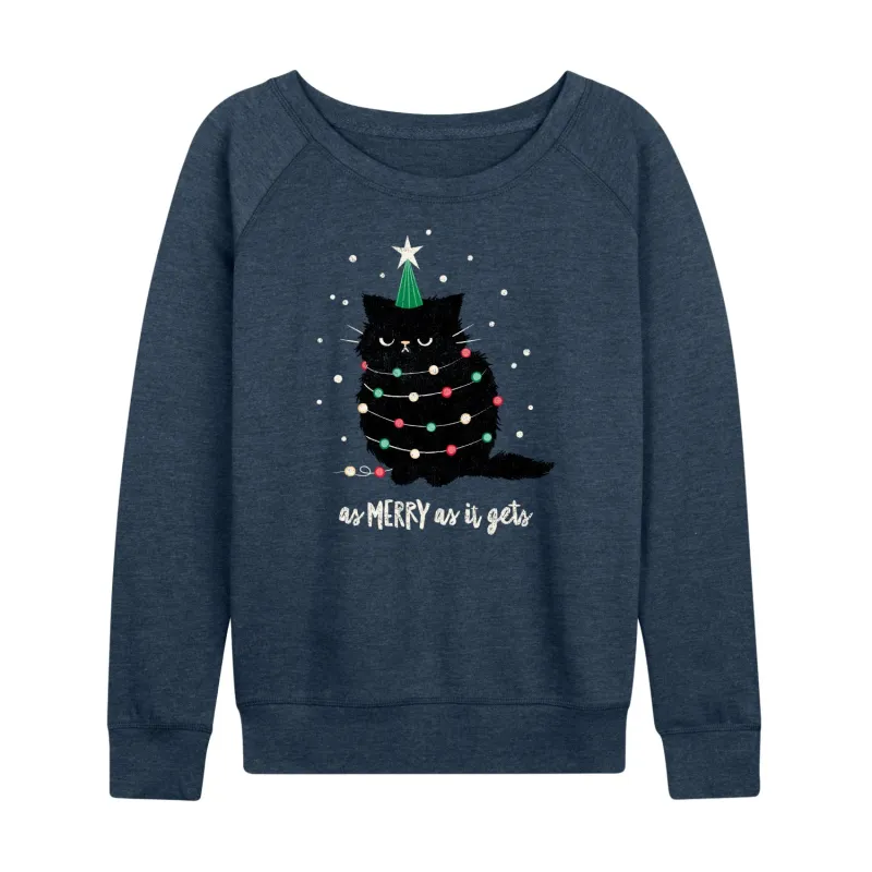 Instant Message - As Merry As It Gets - Women's French Terry Long Sleeve Pullover sold by Zulily