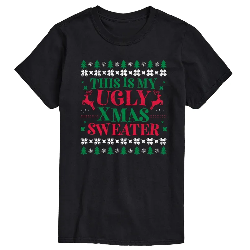 Instant Message - This Is My Ugly Xmas Sweater - Men's Short Sleeve Graphic T-shirt sold by Zulily