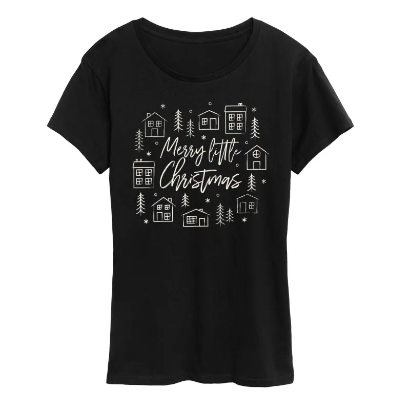 Instant Message - Merry Little Christmas - Women's Short Sleeve Graphic T-shirt sold by Zulily
