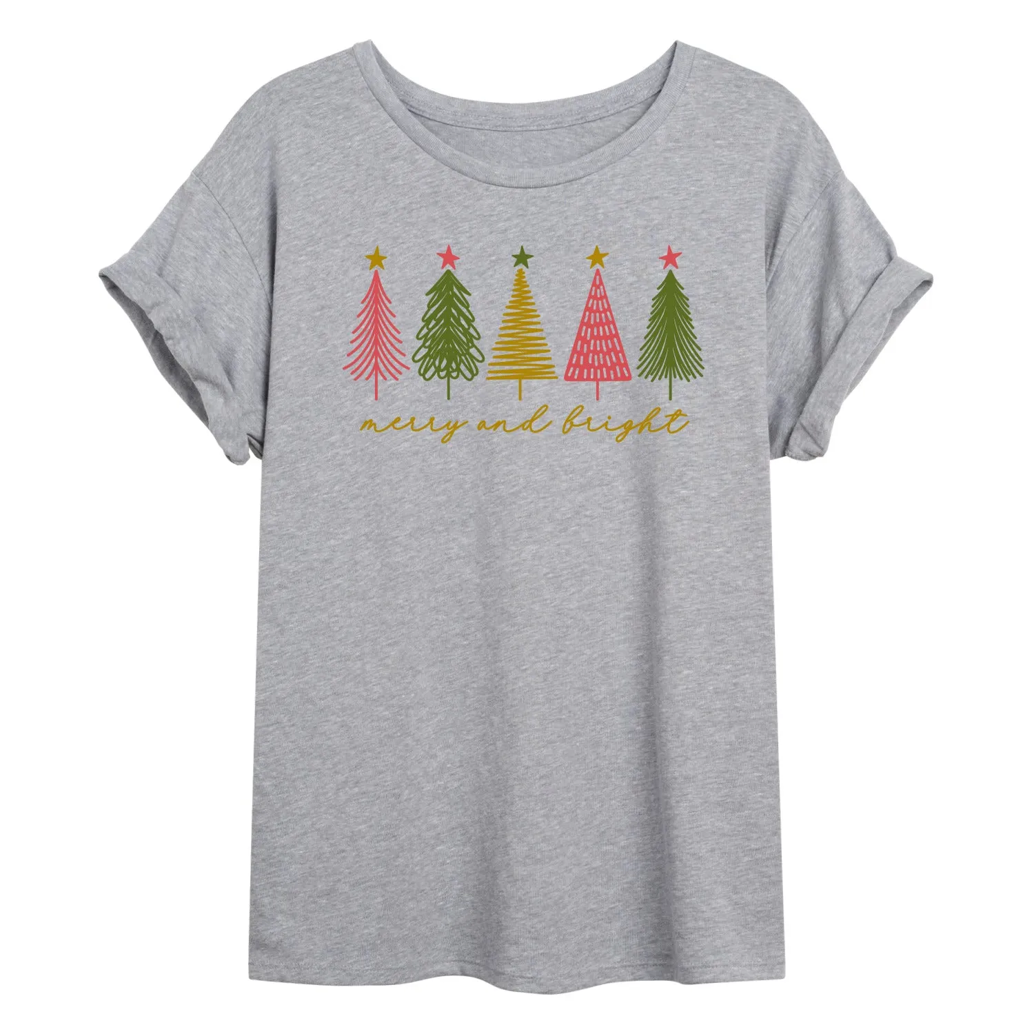 Instant Message - Merry And Bright Christmas Trees - Womens Graphic T-shirt sold by Zulily product image thumbnail 2