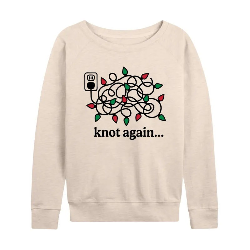 Instant Message - Knot Again Lights - Women's French Terry Long Sleeve Pullover sold by Zulily