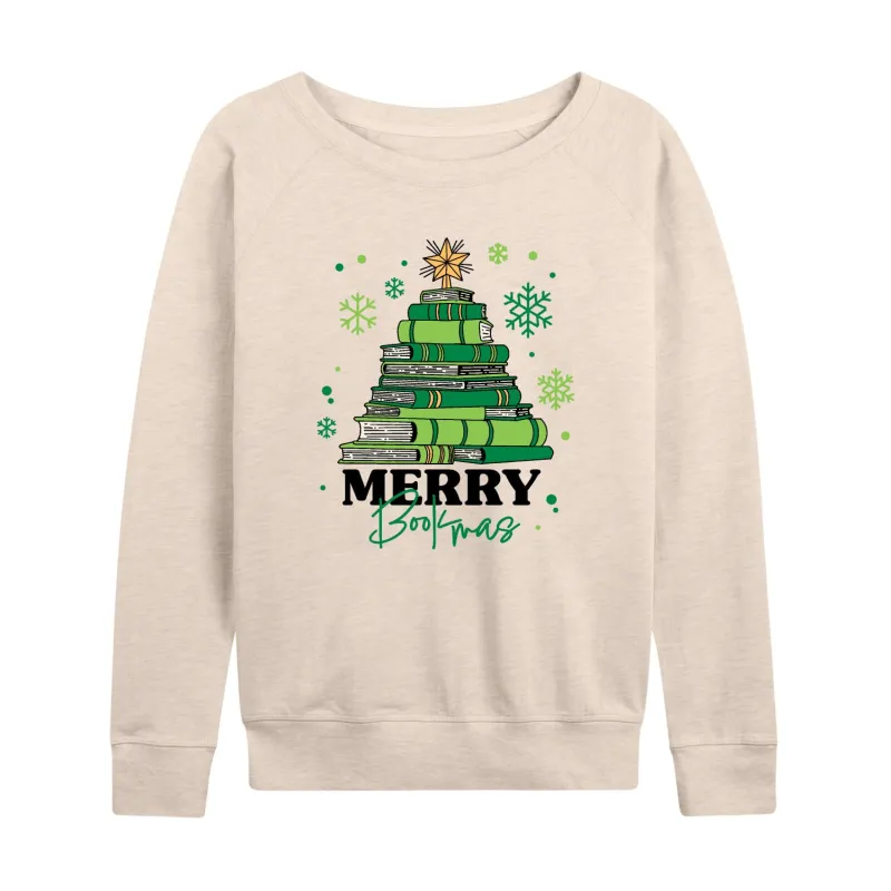 Instant Message - Merry Bookmas - Women's French Terry Long Sleeve Pullover sold by Zulily
