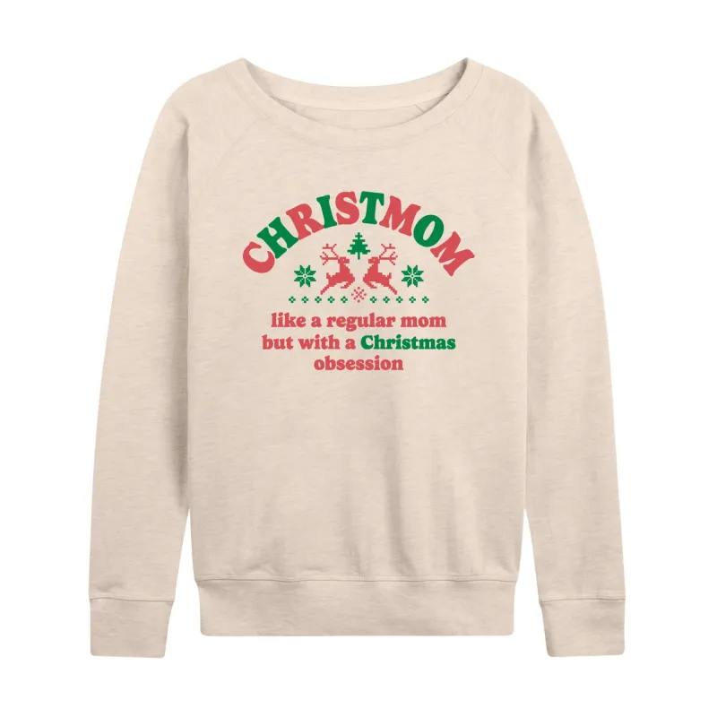 Instant Message - Christmom - Women's French Terry Long Sleeve Pullover sold by Zulily