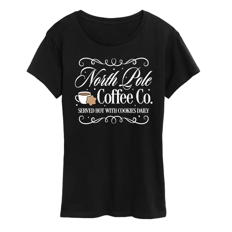 Instant Message - North Pole Coffee Co - Women's Short Sleeve Graphic T-shirt sold by Zulily