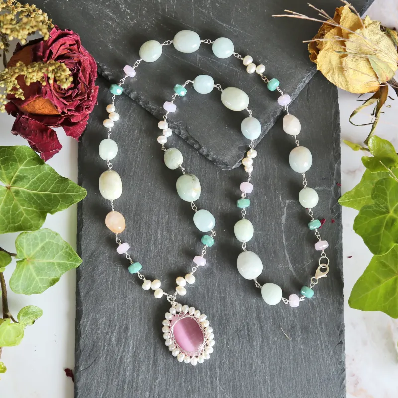 MGR Women's Cats Eye Pendant Boho- Style Necklace sold by Zulily