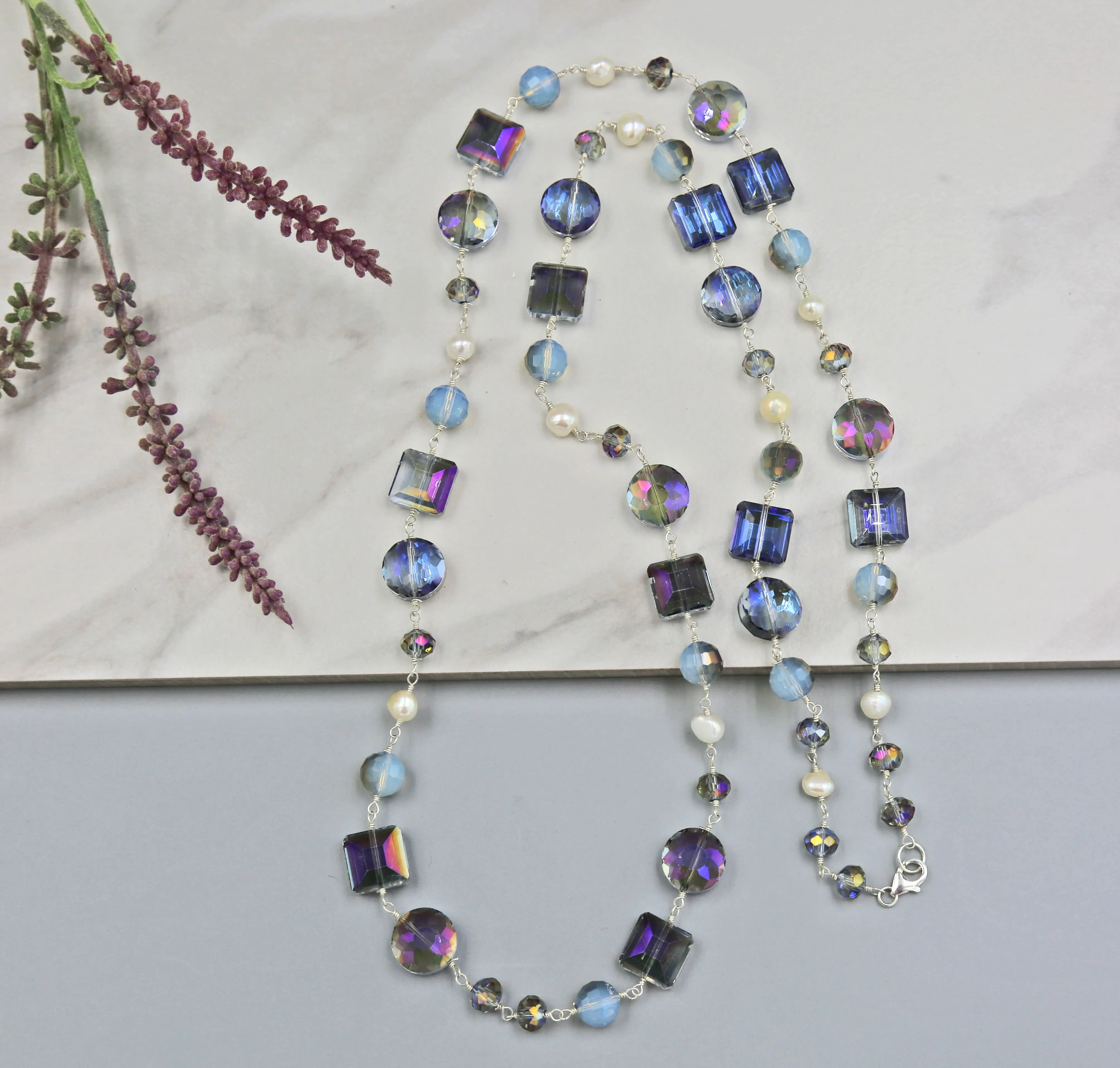 MGR Women's Crystal and Pearl Necklace sold by Zulily