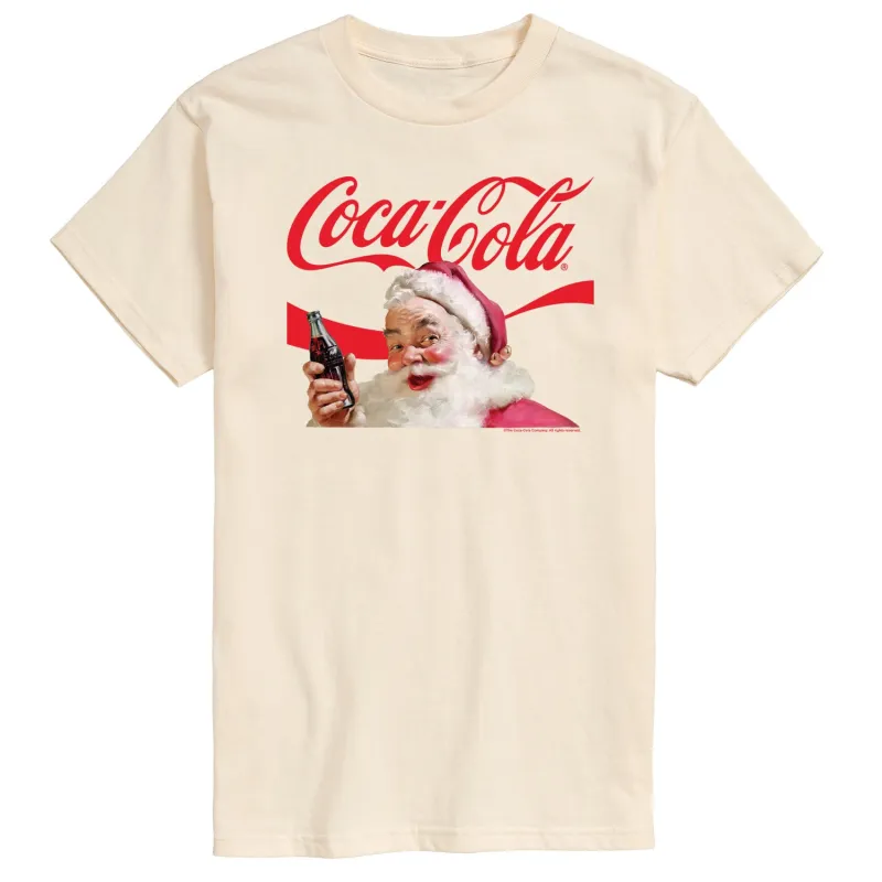 Coca-Cola - Santa Closeup - Men's Short Sleeve Graphic T-shirt made by Coca-Cola