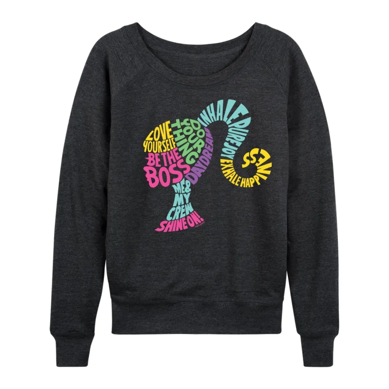 Barbie - Empowering Phrases - Women's Lightweight French Terry Long Sleeve Shirt sold by Zulily