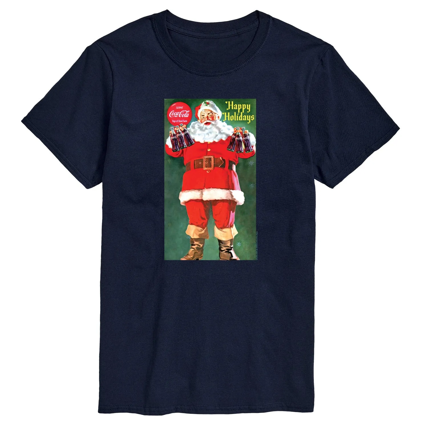 Coca-Cola - Santa with Coke Bottles - Men's Short Sleeve Graphic T-shirt sold by Zulily product image thumbnail 4